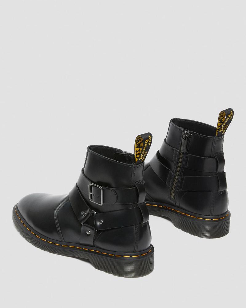 Dr Martens Jaimes Leren Harness Enkellaars Heren Zwart | NL 358LIS